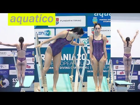 Diver Maria Lukaszewicz (Poland) at LEN 2022 Bucharest - 1m Preliminary | Beautiful diving