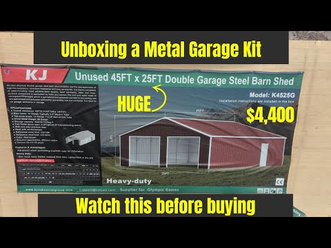 KJ 45 x 25 Metal Garage Kit Unboxed