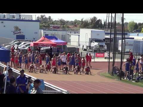 JVG 100m vs Fountain Valley & Newport Harbor 3-29-17 - Los Alamitos Girls