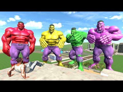 Franklin Save City from Colorful Hulk Team – INDIAN BIKE DRIVING 3D