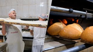 Amazing baker selling 7000 breads a day! How to make Turkish bread? Turkish Street Food Bread Recipe
