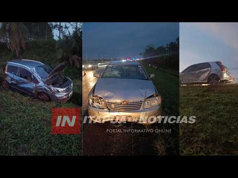MÚLTIPLE COLISIÓN EN LA RUTA PY01 DEJÓ VARIOS HERIDOS TRAS DERRAME DE SOJA EN CARMEN DEL PARANÁ