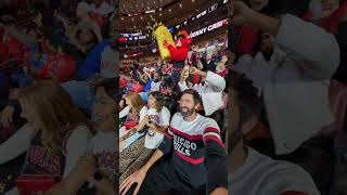 Fan Captures Moment Benny the Bull Sprays Crowd With Popcorn
