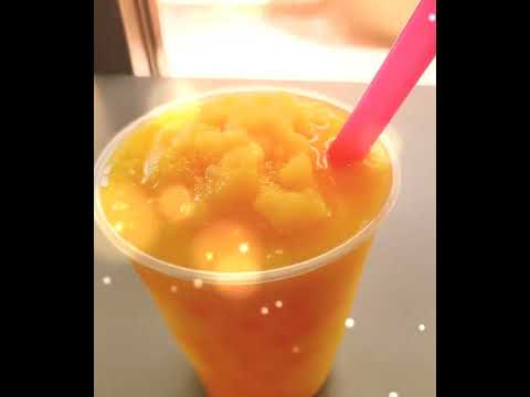 Dairy Free Mango Passion Smoothie and Passion Fruit Popping Boba! 🥤 @Dreamy Frozen Yogurt