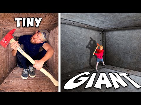 Tiny vs GIANT Unbreakable Boxes! *TRAPPED INSIDE CHALLENGE*