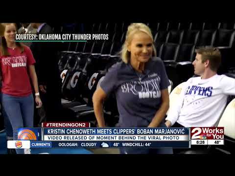 4'11 Kristin Chenoweth meets 7'3 Clippers player Boban Marjanovic