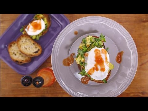 Bobby Flay's Avocado Toast with Poached Eggs and Hot Sauce