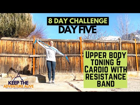 UPPER BODY and CARDIO RESISTANCE BAND WORKOUT | Day 5/8 | Dr Alyssa Kuhn