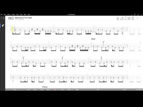 Welcome To The Jungle ( Guns N' Roses ) ,Tablatura e base Senza Basso - Backing bass track-NO BASS