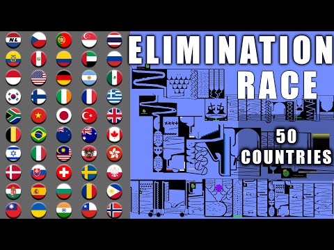 50 Countries Elimination Marble Race 7 in Algodoo \ Marble Race King