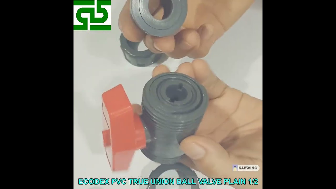 ECODEX PVC TRUE UNION BALL VALVE PLAIN 1/2