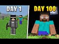 I Survived 100 Days With HEROBRINE In Minecraft Hardcore