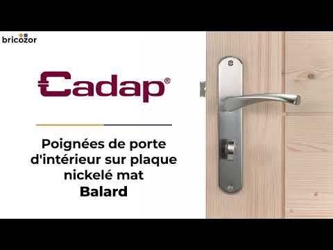 Poignées de porte d'intérieur sur plaque 195 mm Balard - nickelé mat CADAP