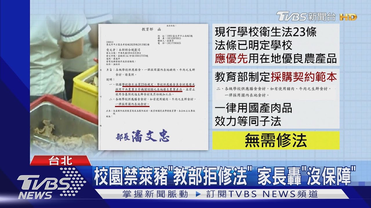 校園禁萊豬「教部拒修法」 家長轟「沒保障」