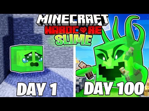 I Survived 100 DAYS as a SLIME in HARDCORE Minecraft!