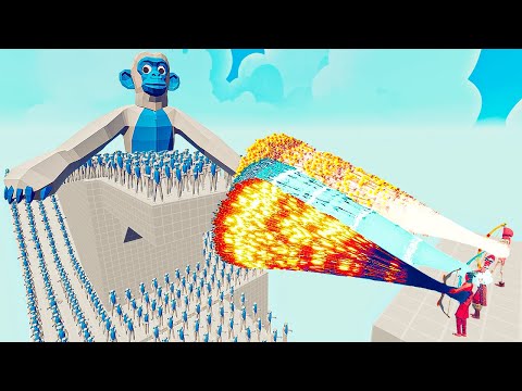 100x ICE MONKEY + 2x GIANT vs 3x EVERY GOD - Totally Accurate Battle Simulator TABS