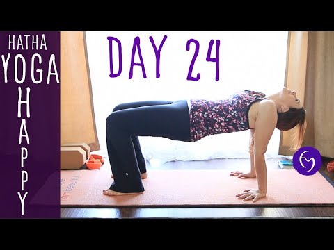 30 Minute Hatha Yoga Happiness: Be nice to yourself! Day 24 | Fightmaster Yoga Videos thumbnail