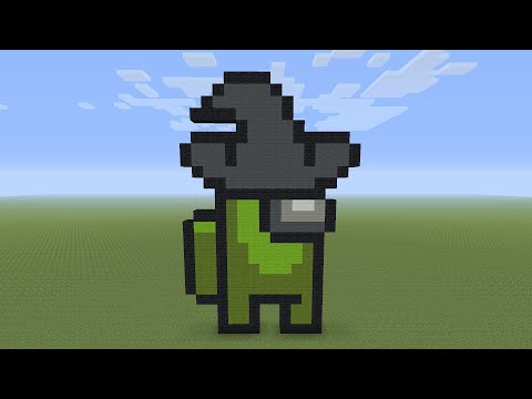 Minecraft Pixel Art - Among US With Witch Hat