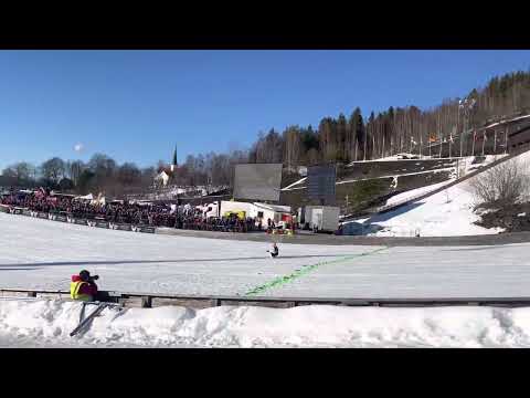 Stefan Kraft 249 meters Vikersund - Close-up landing in Vikersund Raw Air 2023