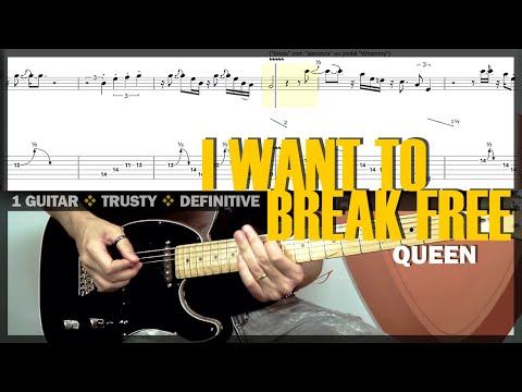 I Want to Break Free | Guitar Cover Tab | Solo Lesson | Synth Tone Effect | BT w/ Vocal 🎸 QUEEN