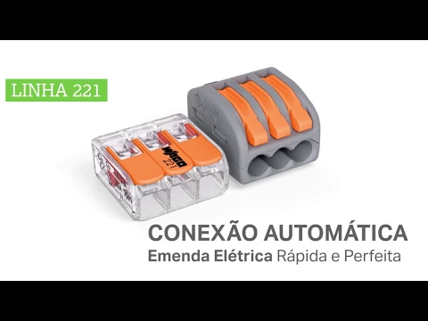 Conector de emenda de 3 vias linha 221 4 Unidades Wago