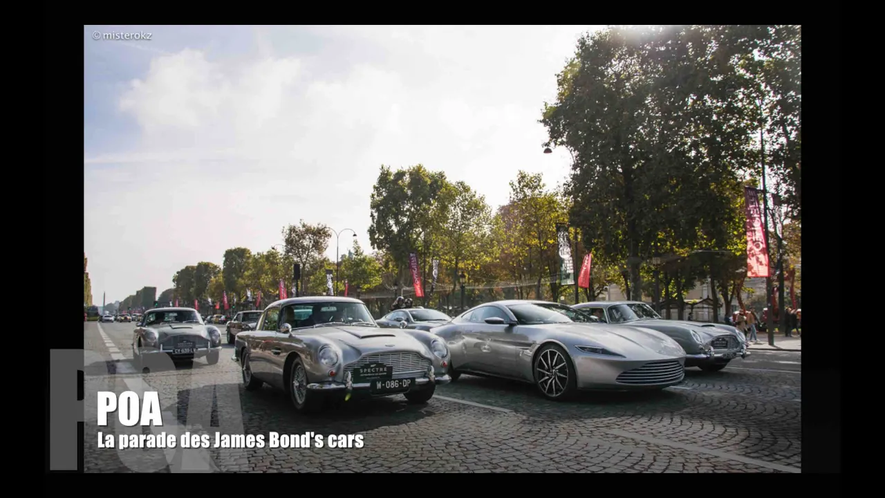 Les voitures de James Bond sur les Champs Elysées