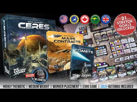Ceres (KS) + Expansions (Mars Contracts & Comets) + KS Promos | Unboxing | LeMonde@Start Boardgames