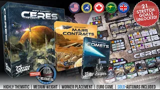 Ceres (KS) + Expansions (Mars Contracts & Comets) + KS Promos | Unboxing | LeMonde@Start Boardgames
