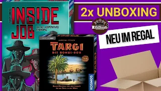 Inside Job + TARGI Bonus-Box | WAS IST DRIN? 📦 2x Brettspiel Unboxing [Brettspiele]