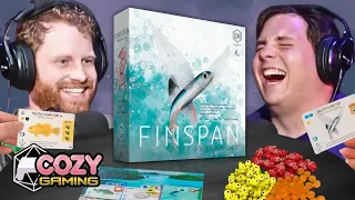 Let's Play FINSPAN | Sharks & Reefs Expansion | Roll to One Board Gaming