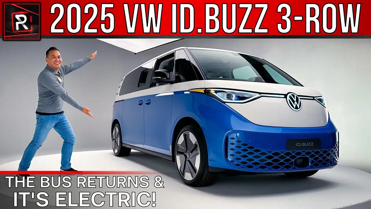 The 2025 Volkswagen ID.Buzz 3-Row Is An Electric Bus Designed To Make Vans Cool Again