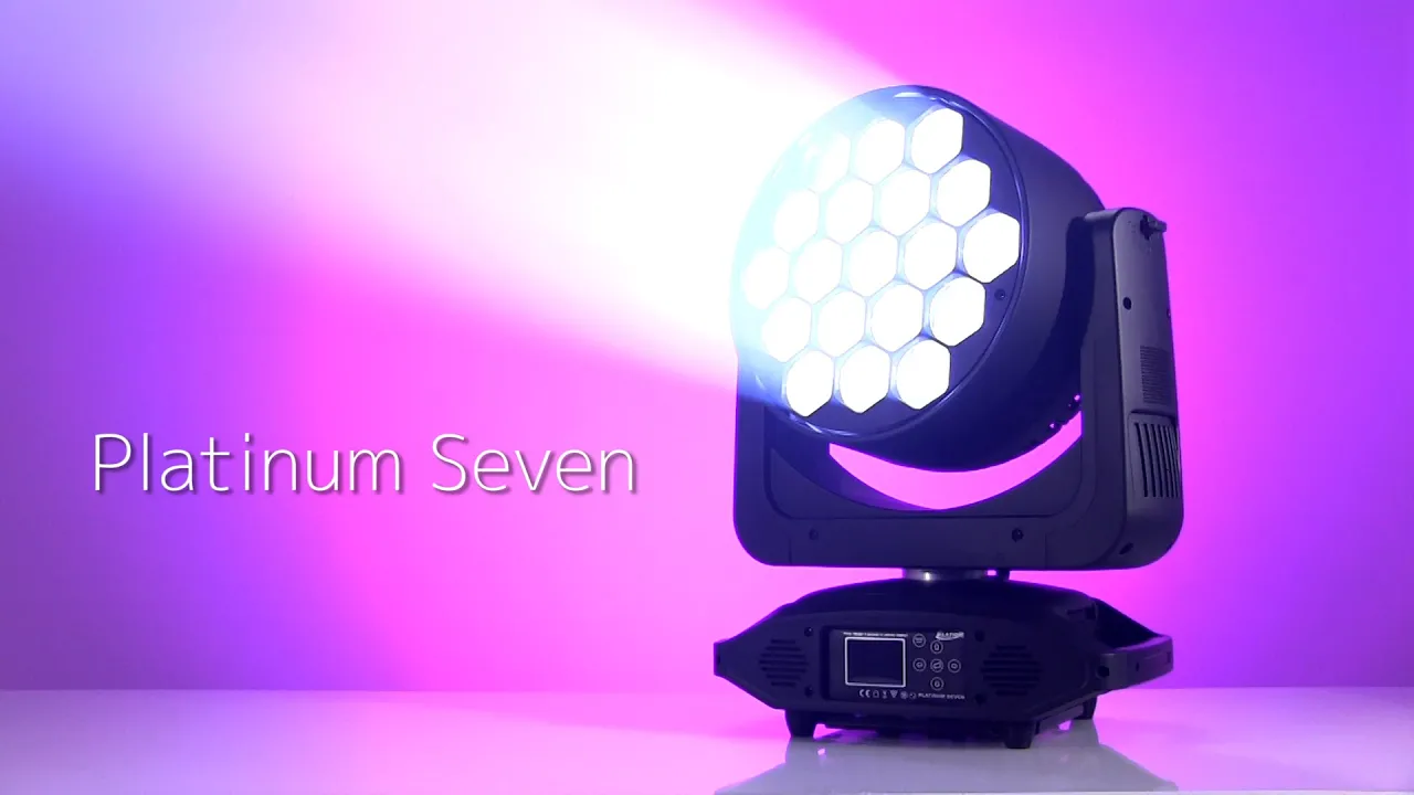 Product video thumbnail for Elation Platinum Seven 19x25-Watt LED Wash Moving Head Light