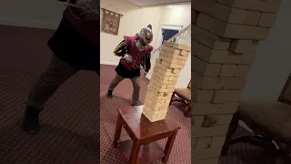 Jenga with Swords! #jenga #jengagame #gamenight #familygames #knight #castle
