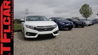 2016 Honda Civic vs Ford Focus vs Mazda3 vs Toyota Corolla vs 2015 Civic Mashup Review