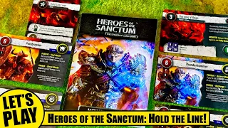 Solo Playthrough of HEROES OF THE SANCTUM the Strategy Card Game | Hold the Line | Firetap Games