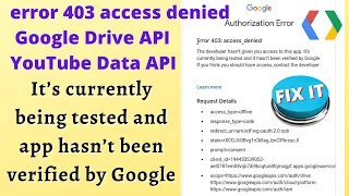 Google Oauth Error 403 access denied | Google hasn't verified this app | Error 403: access_denied