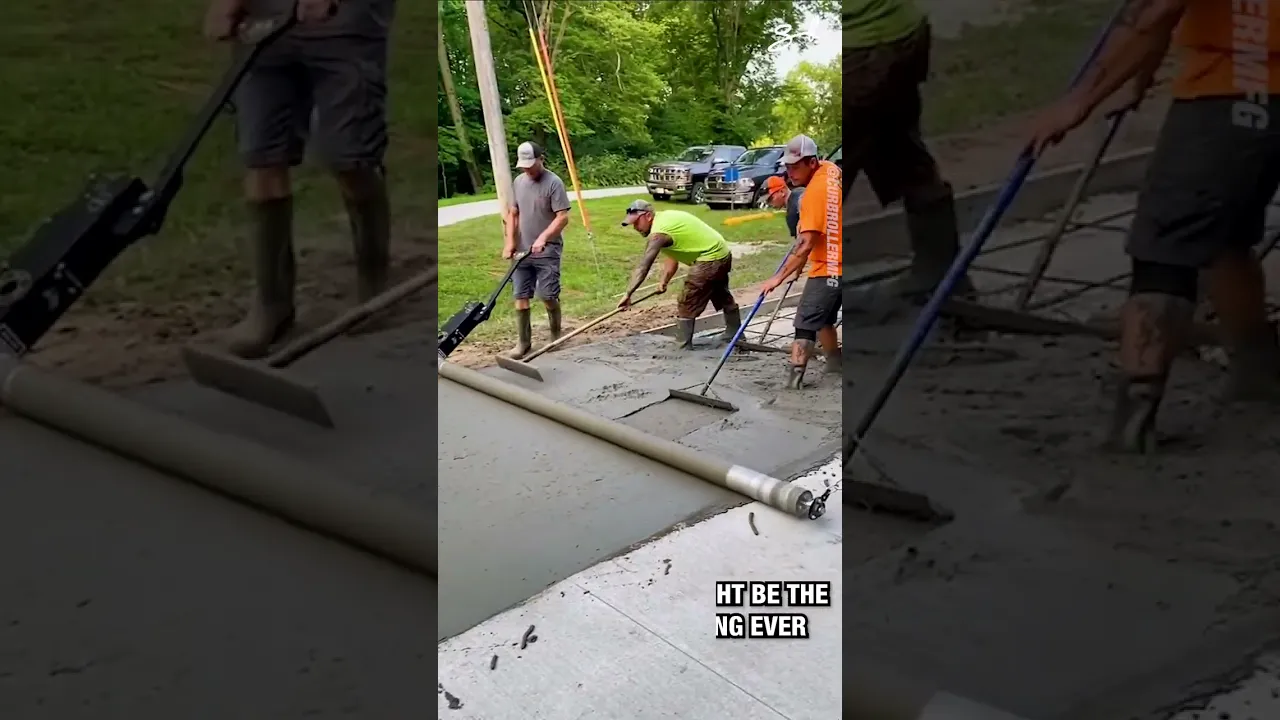 How concrete roads are made by using rollers 🤩