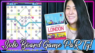 Next Station London 🚇 | Solo Board Game PaRTy!!! (Playthrough and Review/ Tutorial, yup!) 🎉