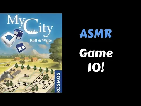 ASMR  MY CITY roll and write Chapter 4 Game 1/3 Solo Board Game Playthrough (Whispering)