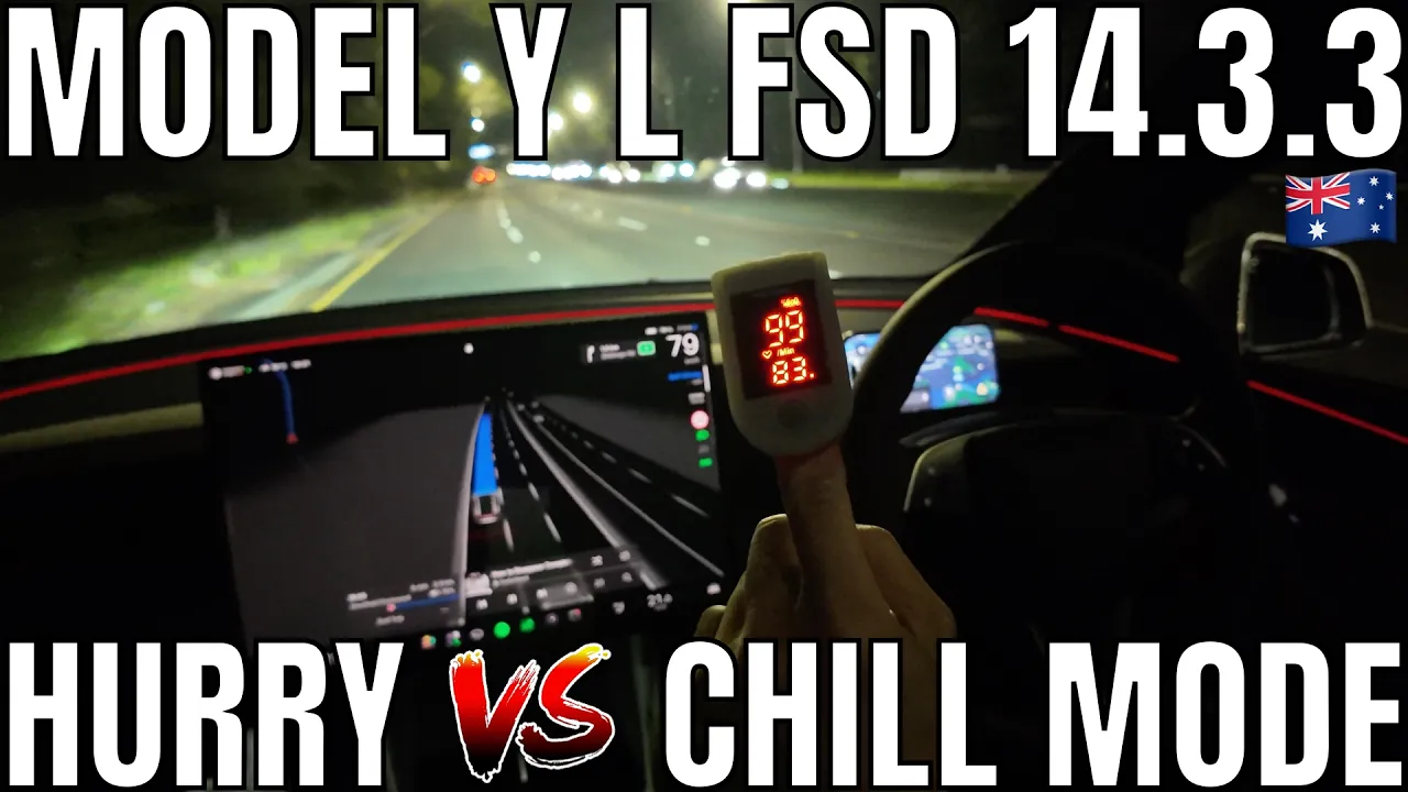 Tesla Model Y L FSD Supervised 14.3.3 | Hurry v Chill Mode Night Drive
