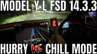Tesla Model Y L FSD Supervised 14.3.3 | Hurry v Chill Mode Night Drive