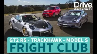 Fright Club: Porsche GT2 RS | Tesla Model S | Jeep Trackhawk