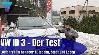 VW ID 3, Was kann er? Anfahren im Schnee? Wie lädt er? - Testdrive [Deutsch 4K] | Vision E Drive #49