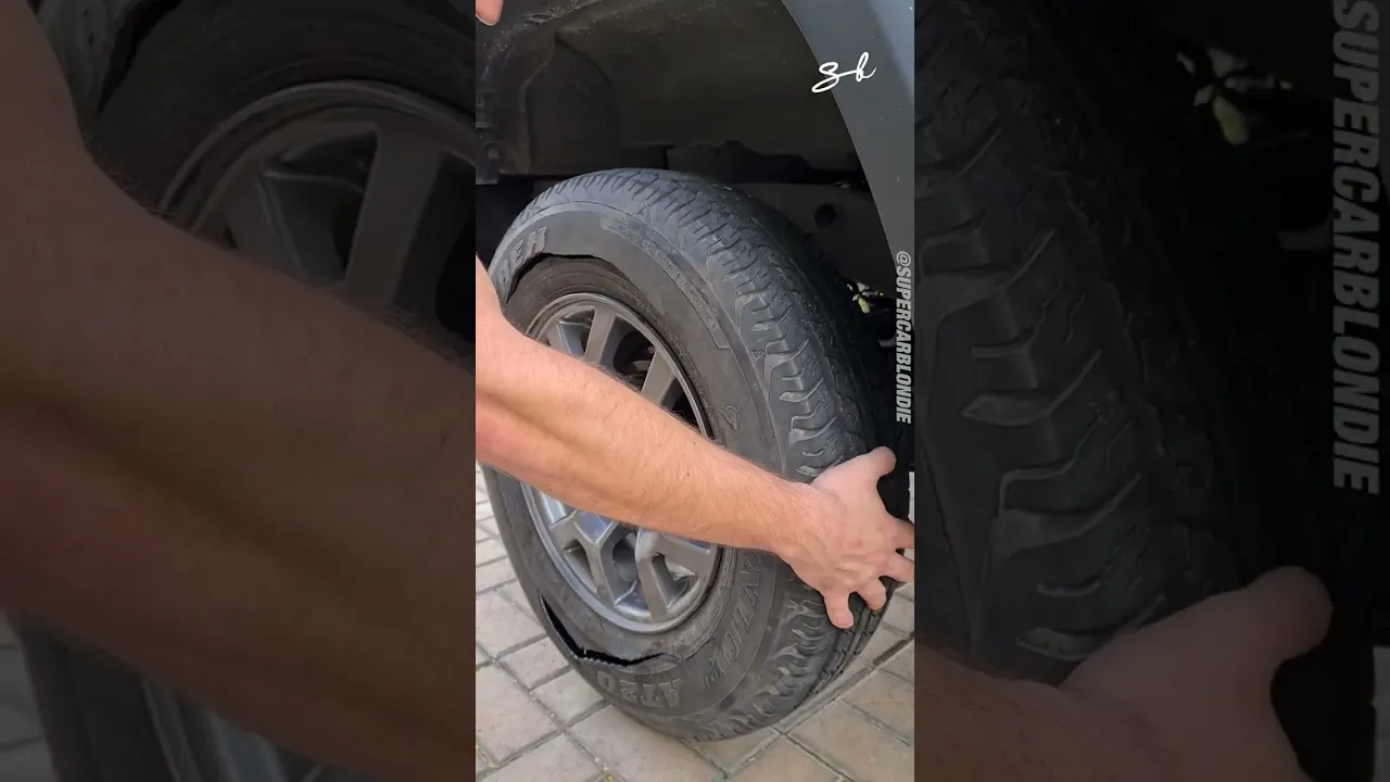 Changing a tire with over 100 rolls of duct tape 🤣😂