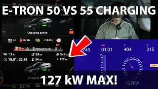 Audi e-tron 50 vs 55 charging compared