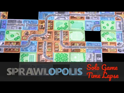 Sprawlopolis Solo Game in half a minute!  Board Game Time Lapse