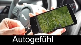 Jaguar Land Rover InControl Apps new smartphone connectivity software by Bosch demonstration