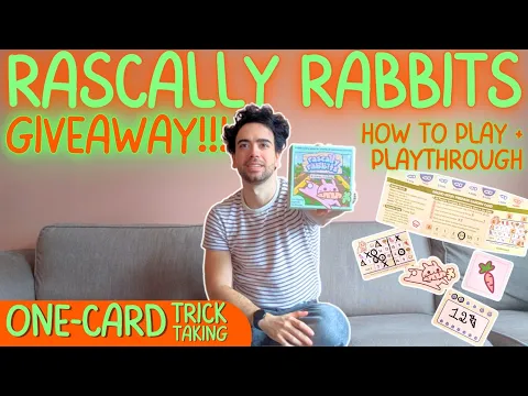 RASCALLY RABBITS | GIVEAWAY + How To Play + Playthrough | A One-Card Trick-Taking Game!