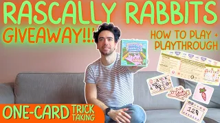 RASCALLY RABBITS | GIVEAWAY + How To Play + Playthrough | A One-Card Trick-Taking Game!