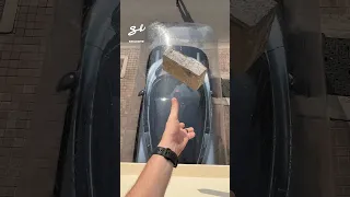 For when you need to protect your supercar from random falling objects...🤣🔨 #brick #supercar #test